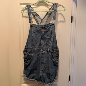 We The Free Light Blue Denim Overalls - Crossback Straps